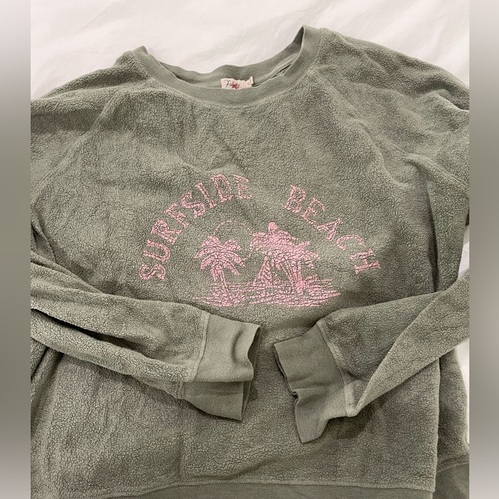 Faherty Olive Green Surfside Beach Sweater